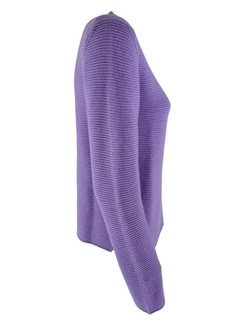 Women's lilac ribbed crew-neck sweater La fileria | 23268-14264707